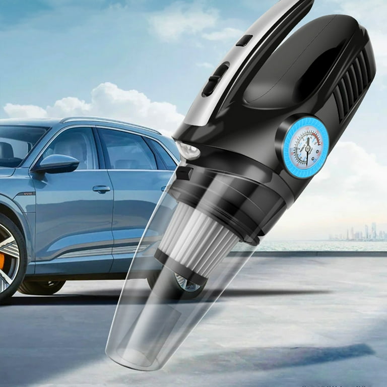 4-in-1 Handheld Car Vacuum & Tire Inflator – Cordless 12V 120W Portable Cleaner With LED Light & Gauge