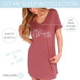 thumbnail image 6 of Hello Mello Let Me Sleep Lounge Sleepshirt V-Neck Short Sleeve Sleepwear, Time to Wine Down Small/Medium (Women's), 6 of 8