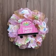 thumbnail image 4 of Holloyiver 16.5inch Happy Easter Door Wreath, Multicolor Metallic Deco Mesh Wreath with Pink Truck Sign, Colorful Ribbon with Easter Eggs Pattern for Indoor Outdoor Use, Farmhouse Spring Garland, 4 of 7