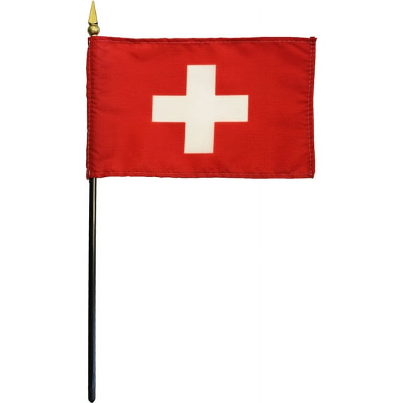 Switzerland - 4"X6" Stick Flag