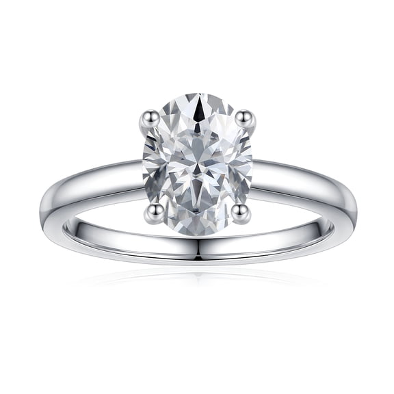 Turandoss 1.5 Carat Moissanite Four-Prongs Engagement Ring 925 Sterling Silver Oval Cut Diamond Ring Wedding Band Promise Wedding Rings for Women