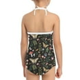thumbnail image 5 of FOR U DESIGNS Aesthetic Halter Swimsuit Girls Kids Teens Casual Off Shoulder Bathing Suit Size 7-8 Butterfly Mushroom One Piece Swimwear, 5 of 6