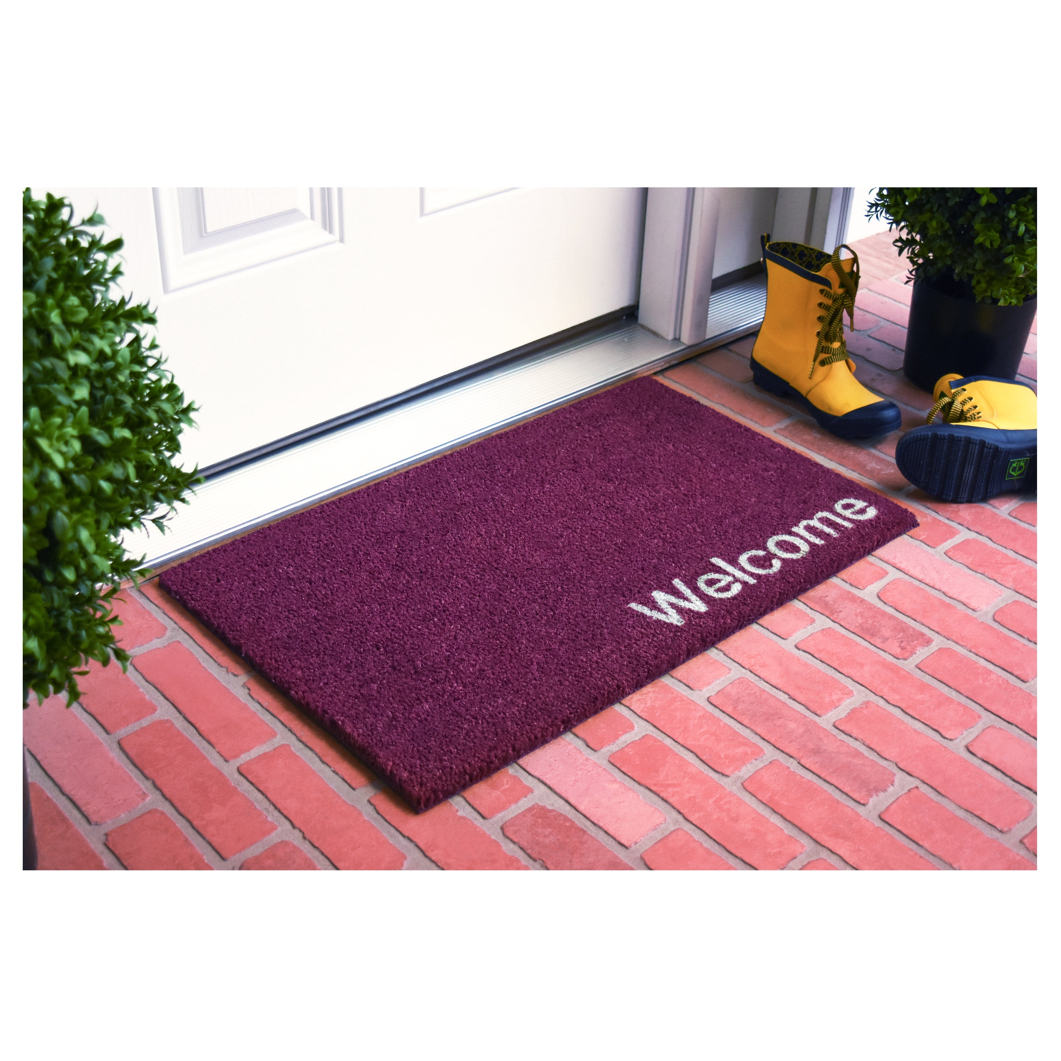 Collins Purple Pastel Welcome Doormat, 24" x 36"