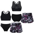 thumbnail image 1 of DPOIS 3Pcs Swimwear for Child Girls Bikini Set with Shorts Beachwear Swimsuit Letters 14, 1 of 6