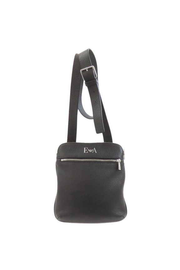 Pre-Owned Emporio Armani Logo Shoulder Bag Leather Men's