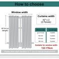 thumbnail image 6 of PiccoCasa 2 Panels Bedroom Linen Look Blackout Curtains Light Gray 52" x 95", 6 of 7