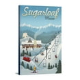 thumbnail image 1 of Sugarloaf, Maine, Retro Ski Resort, (12x18 Wrapped Canvas, Wall Decor, Artwork), 1 of 5