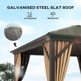 thumbnail image 4 of Outsunny Pavillon à Toit Rigide Pavillon Extérieur en Aluminium Auvent, Brun, 4 of 10