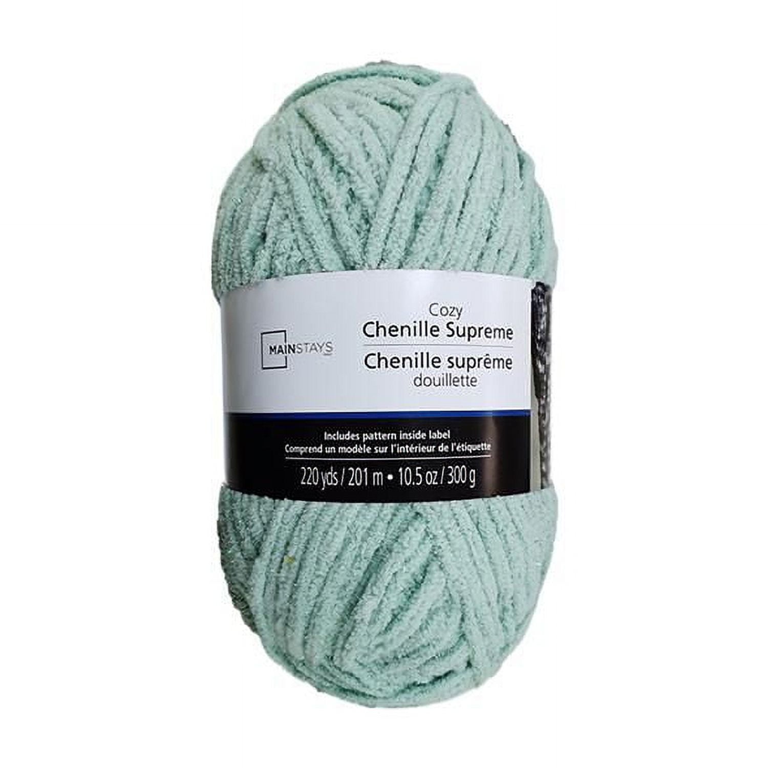 MAINSTAYS Cozy Mint Chenille Yarn, Polyester 100% yarn