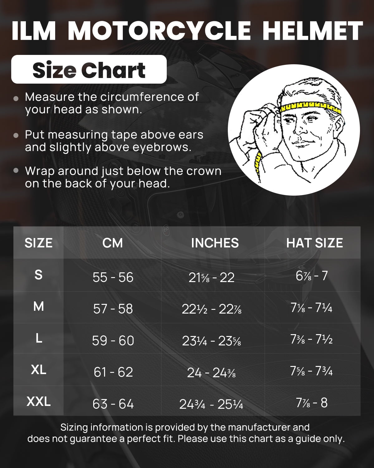 ILM 902 Black ABS Modular Full Face Helmet Large, DOT Approved