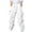 White, variant on OOOUM Kids Cargo Pants Elastic Waist Solid Color Wide Leg Pants With Pocket Loose Fit Casual Straight Leg Jeans For Hiking Running Khaki 14-15 Years