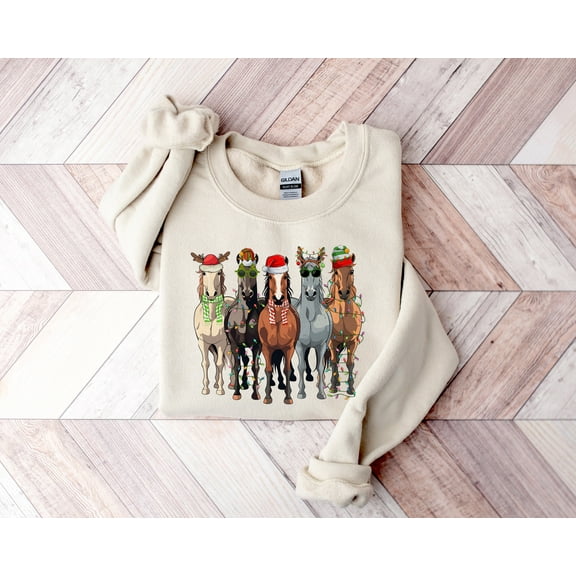 Horse Christmas Sweatshirt,Horse Christmas Shirt For Women, Funny Animals Christmas Sweatshirt, Farm Lover Gift, Funny Christmas Shirt, X-mas Horse Shirt