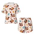thumbnail image 4 of Naloa Forest Squirrel Nuts Women's Short-Sleeved Pajama Set, Loungewear, Summer pajamas, Breathable Cozy - Large, 4 of 9