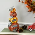 thumbnail image 2 of Northlight 18.25” Stacked Pumpkins 'Happy Harvest' Fall Outdoor Decoration, 2 of 6