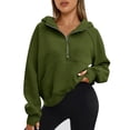 thumbnail image 5 of BDPORKAS Women's Oversized Hoodies Sweatshirt Quarter-Zip Fleece Pullover Hoodie Tops with Thumb Holes, 5 of 7