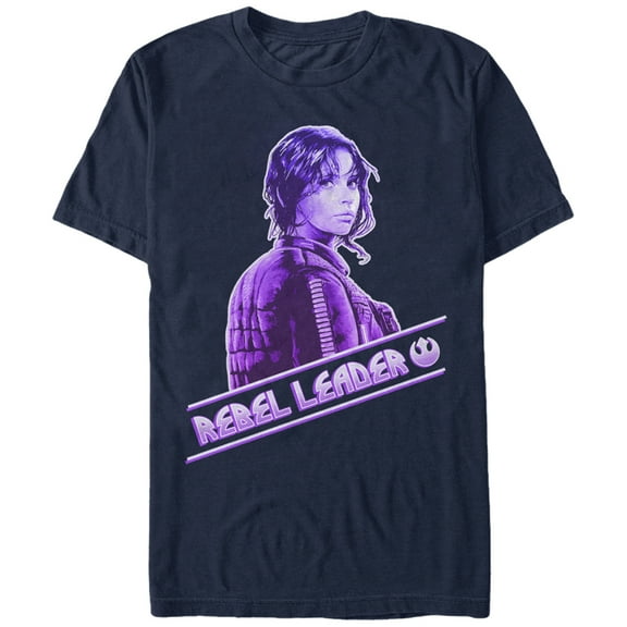 Men's Star Wars Rogue One Jyn Rebel Leader Graphic Tee Navy Blue X Large