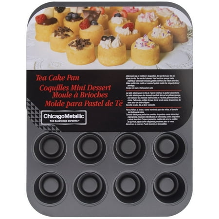 Chicago Metallic Professional 20-Cup Tea Cake Pan, 14" by 10.5" - Gray