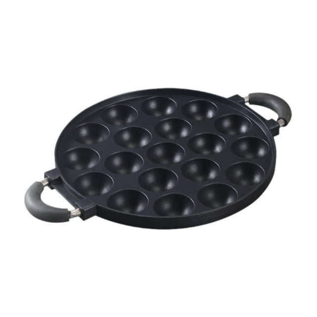 Mini Donuts Maker Pan Mini Waffle Maker Aluminio Aleación La placa de freír para freír se adapta a la bola de la bola de la de la del hogar, el hogar, 19 agujeros