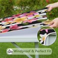 thumbnail image 6 of Pioneer Flower Floral Print Pattern Square Fitted Tablecloth with Elastic Edge,Square Table Cover,Washable Elastic Table Cover for Home Kitchen Party Decor 36"x36", 6 of 6