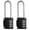 Black - Long Shackle, variant on 2 Pack Combination Padlock, 4 Digit Resettable Outdoor Waterproof Padlock with Keys