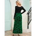 thumbnail image 3 of Chiclily Women's Long Sleeve Loose Plain Maxi Dresses Casual Long Dresses with Pockets, Green Silhouette XL, 3 of 6