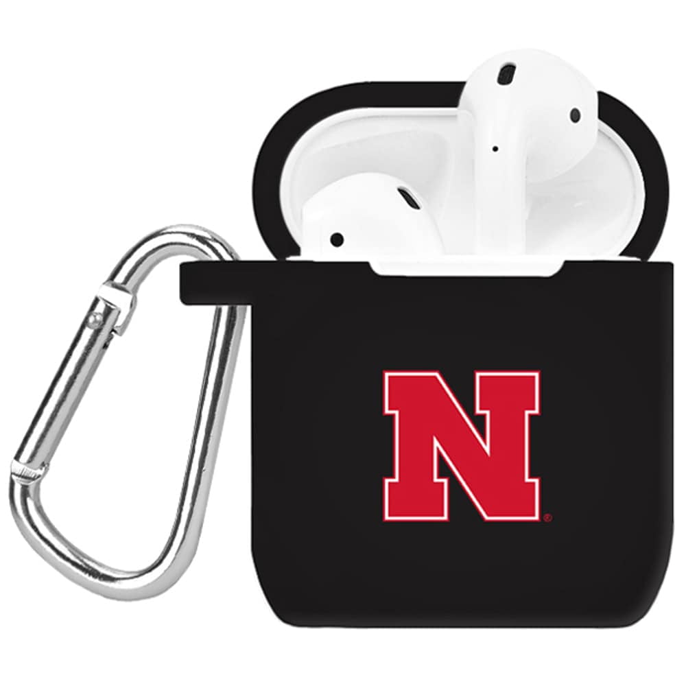 Nebraska Huskers Silicone AirPods Case Black
