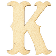 thumbnail image 1 of Krafty Supply 14" Tall MDF Letter K |1/4" Thick | Western Railroad | Wooden Letters | Craft Alphabet, 1 of 5