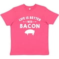 thumbnail image 3 of Inktastic Life's Better with Bacon Youth T-Shirt, 3 of 5