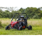 Coleman Powersports EVKG200 48V Electric Two-Seater Go-Kart, Off-Road Vehicle Up to 18 MPH & 15 Miles Range, Dual Drive Modes, Hydraulic Disc Brakes, Ages 13 and Up, Red