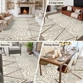 thumbnail image 5 of Large Area Rugs for Living Room Bedroom, Black Beige Boho 5'x8' Rug Washable Carpet Runner Indoor Outdoor, Vintage Ethnic Tribe Abstract Art Non Slip Floor Mats Rug for Kitchen, Bathroom, 5 of 8
