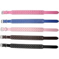 thumbnail image 5 of Hoot PU Leather Adjustable Spiked Studded Dog Collar 2" Wide 25 Spikes (XS(Neck 15"-18"),Pink), 5 of 7
