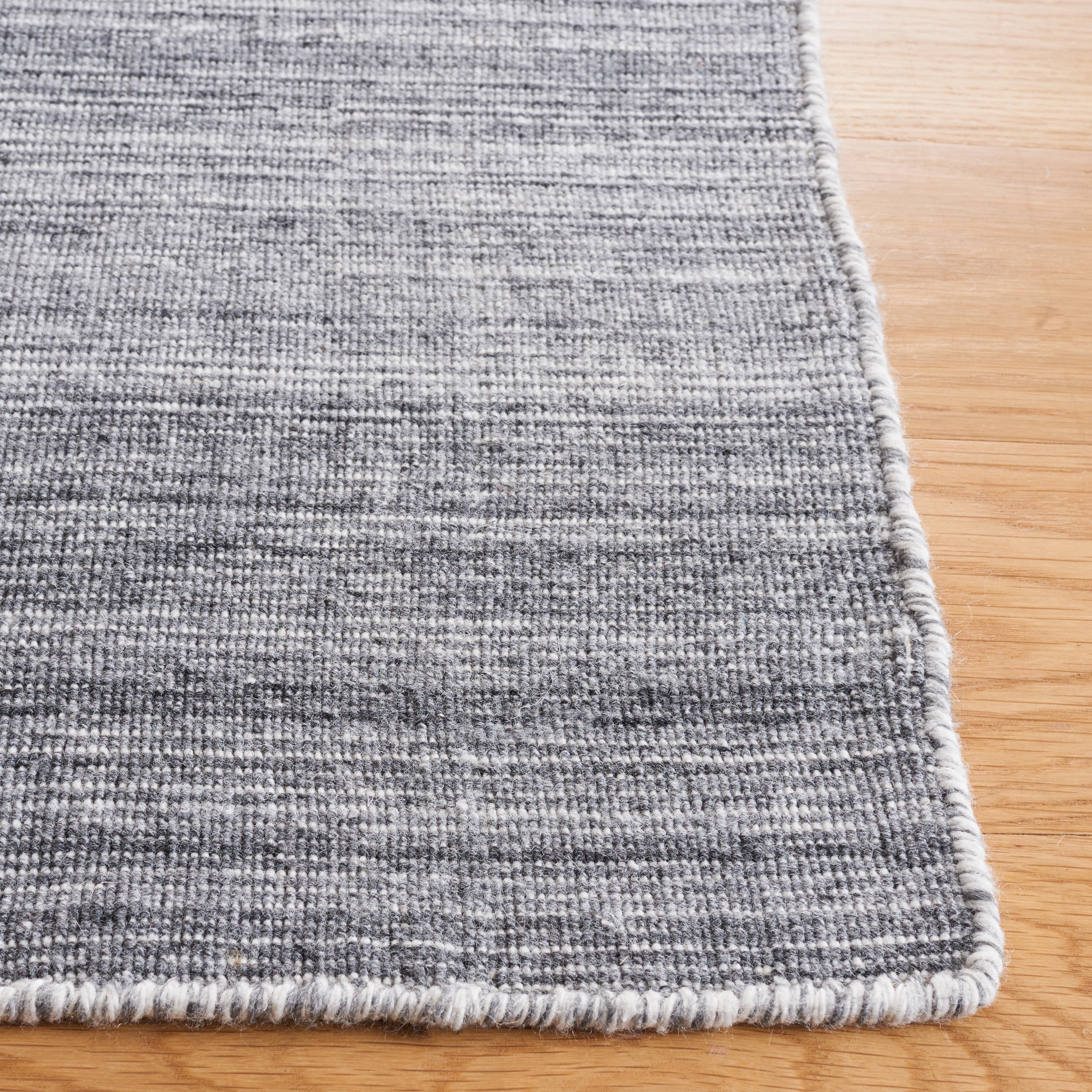 SAFAVIEH Kilim Cayley Striped Polyester Runner Rug, Dark Grey/Ivory, 2'3" x 9'