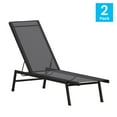 thumbnail image 5 of Flash Furniture Brazos Set of 2 Adjustable Chaise Lounge Chairs, Outdoor Five-Position Recliners, All Weather, Black/Black, 5 of 13