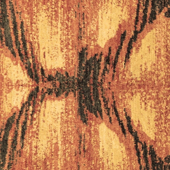 Ahgly Company Indoor Square Abstract Brown Modern Area Rugs, 8' Square