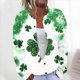 thumbnail image 1 of Cárdigan informal de punto con estampado del Día de San Patricio para mujer, abrigo con botones, 1 of 5