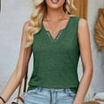 thumbnail image 5 of HAPIMO Women's Loose Tank Tops Tunic Trendy Summer Beach Tees Sleeveless Workout Shirts V Neck Button Elegant Casual Tops Solid Color Cotton for Girls Green, 5 of 6