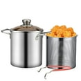 thumbnail image 1 of HLONK Marmite à Friture Profonde en Acier Inoxydable 304 avec Panier et Couvercle, Friteuse Profonde de Qualité Alimentaire, Marmite à Friture Profonde Multifonction pour Frire Poisson, Crevettes, Poulet, Frites 3,2 Pintes, 1 of 10