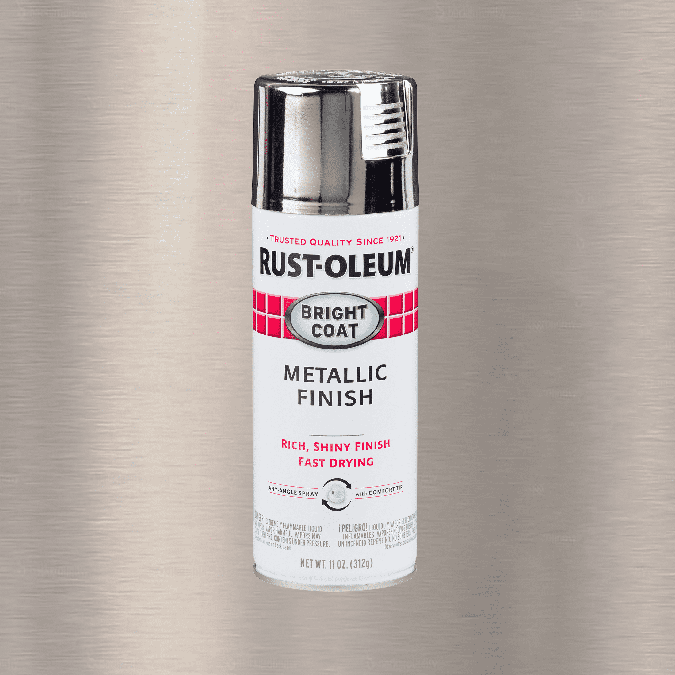 (6 pack) Chrome, Rust-Oleum Stops Rust Bright Coat Metallic Spray Paint-7718830, 11 oz