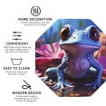 thumbnail image 3 of Disketp Colorful Frog Among Flowers Funny Coasters,4 Pcs Leather Coasters with Holder, Perfect Housewarming Hostess Gifts,Protect Furniture from Water Marks Scratch and Damage-Octagon, 3 of 6