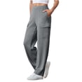 thumbnail image 7 of AherBiu Cargo Sweatpants for Women Yoga Pants Straight Leg Casual Loose Joggers Athletic Pants with Pockets, 7 of 7