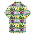 thumbnail image 2 of Jjayotai Men Mardi Gras Shirt, Print Short Sleeve Button Down Shirts, Mardi Gras Outfits for Men, Casual Hawaiian Beach Top Multicolor S, 2 of 5