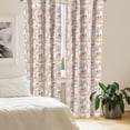 thumbnail image 2 of Ambesonne Cartoon Curtains, Musician Cats, Pair of 28"x63", Warm Taupe White, 2 of 5