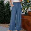 thumbnail image 2 of Dzrciro Jeans for Women, Plus Size High Waist Wide Leg Pants with Patch Pockets, Breathable Casual Daily Work Pants S-3XL, 2 of 2