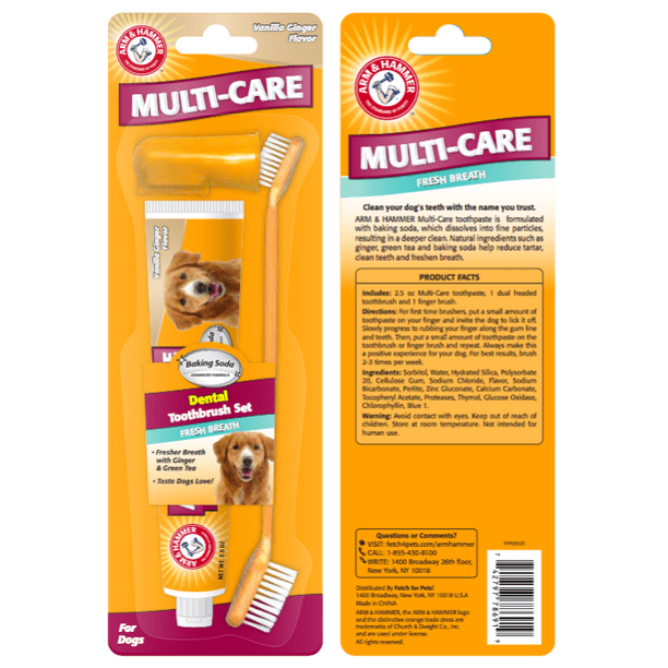 Arm & Hammer MultiCare Fresh Breath Dog Toothpaste & Toothbrush Kit