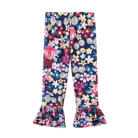 

FRSASU Kids Pants Clearance，Toddler Baby Kids Girls Floral Tops T-Shirt Princess Pants with Hat Outfits
