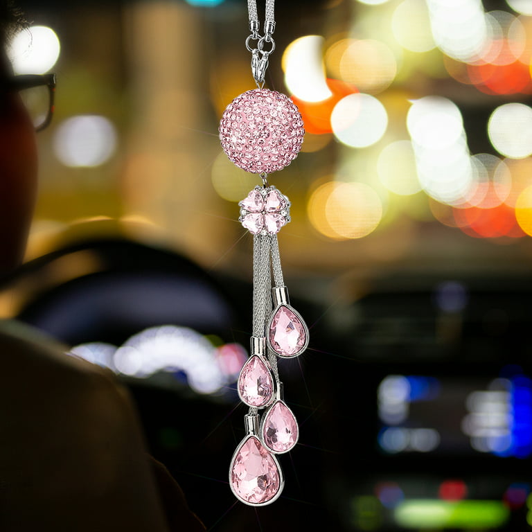 Auto Rückspiegel Ornament Bling Bling Diamant Kristall Ball Auto