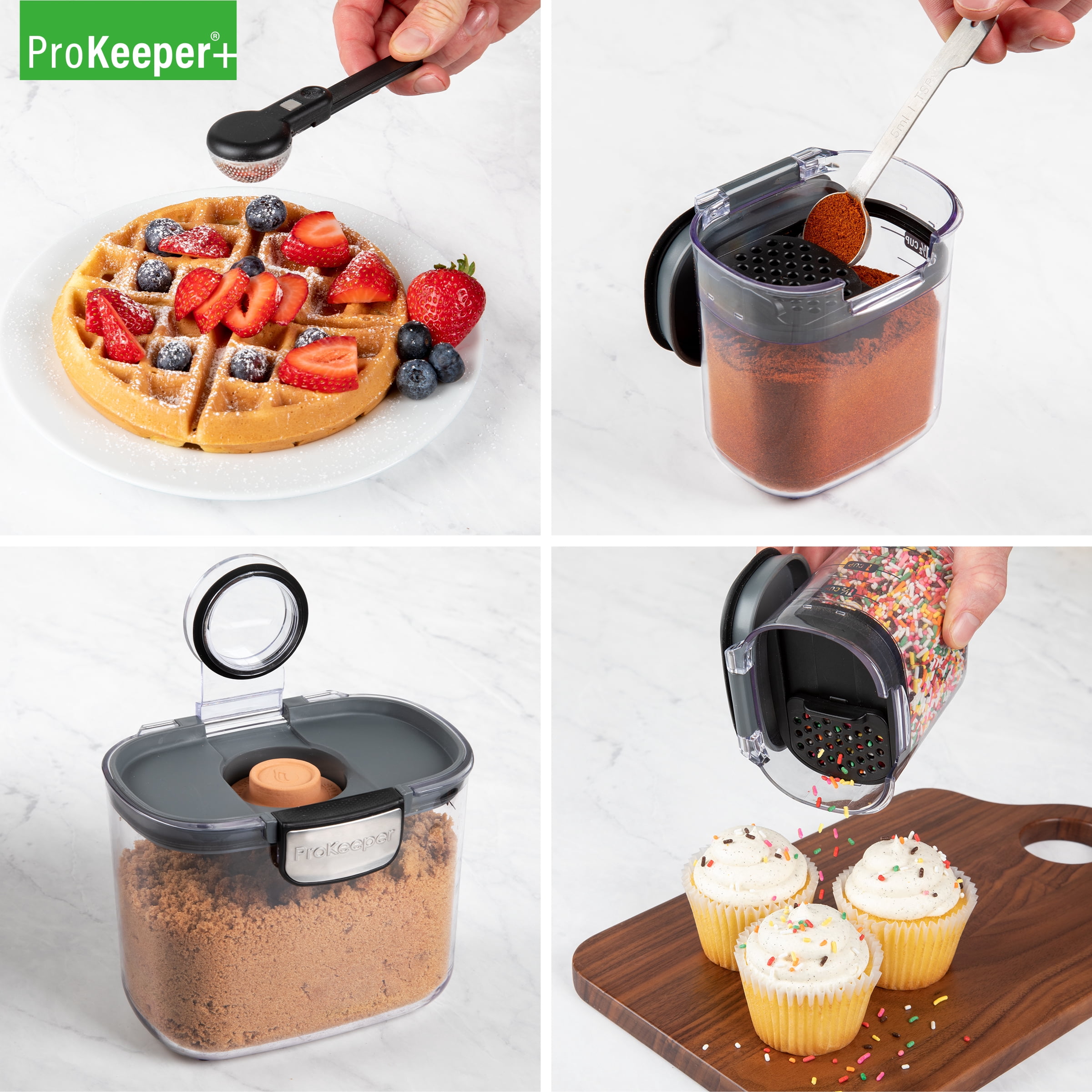 ProKeeper+ 9-Piece Baker's Storage Container Set with Airtight Seal for Pantry Organization