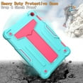 thumbnail image 5 of Dteck Shockproof Case For Kindle Fire HD 8 / HD8 Plus (10th Generation, 2020), Heavy Duty Rugged Hybrid Case High Impact Kickstand Protective Cover (no built-in screen protector), Mint + Rose, 5 of 5