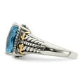 thumbnail image 5 of Shey Couture Sterling Silver with 14K Accent Antiqued Checkerboard Cushion Swiss Blue Topaz Ring QTC310, 5 of 6