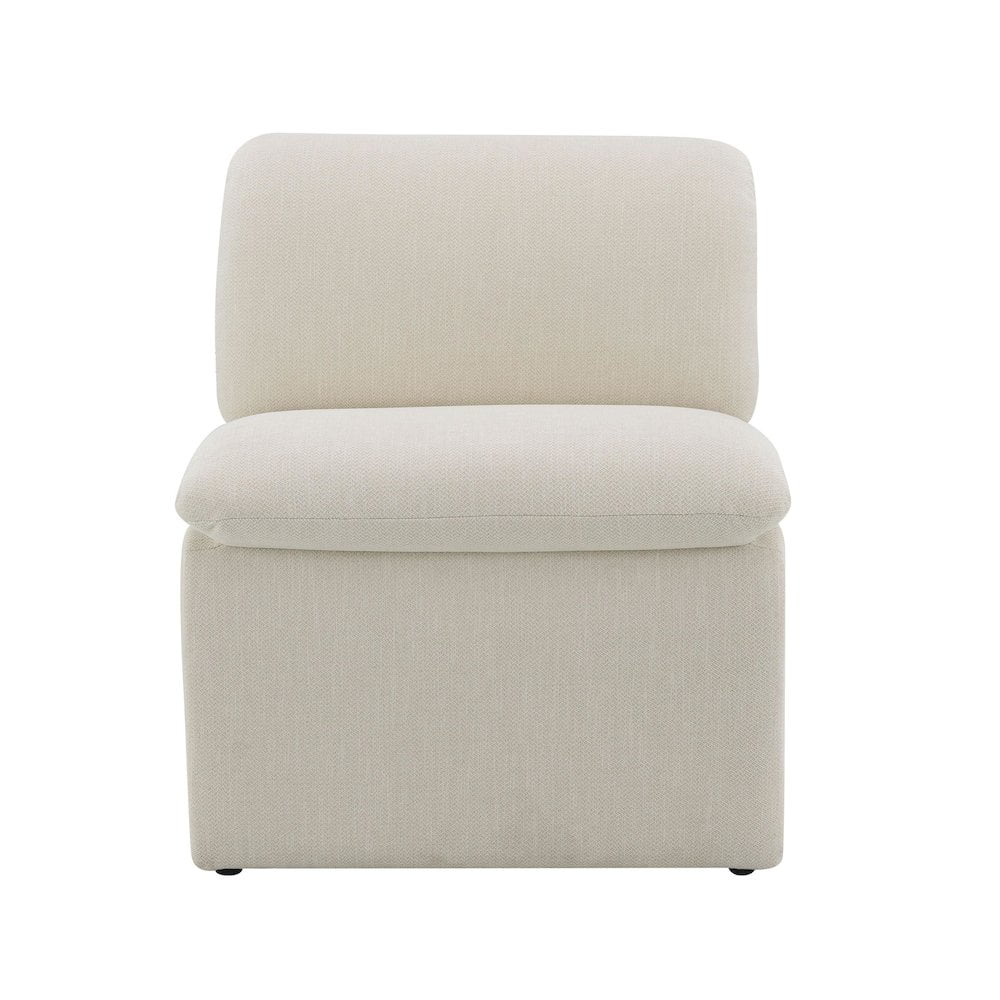 ACME Jaeda Wood & Boucle Fabric Upholstered Accent Chair in Ivory